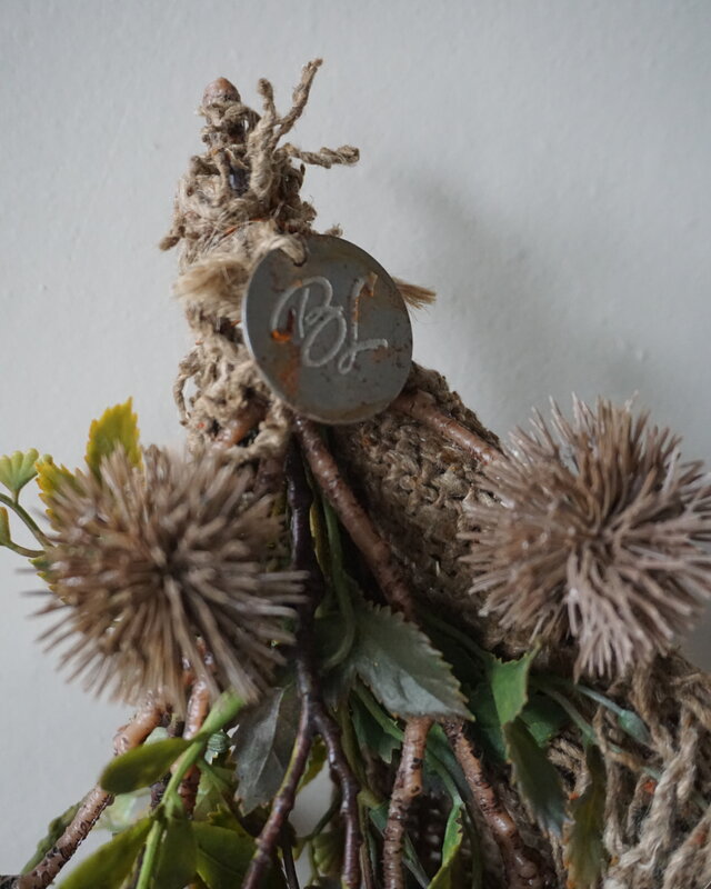 Rene Houtman Kunst Toef Met Distel En Shabby Doek | H36 x B20 cm