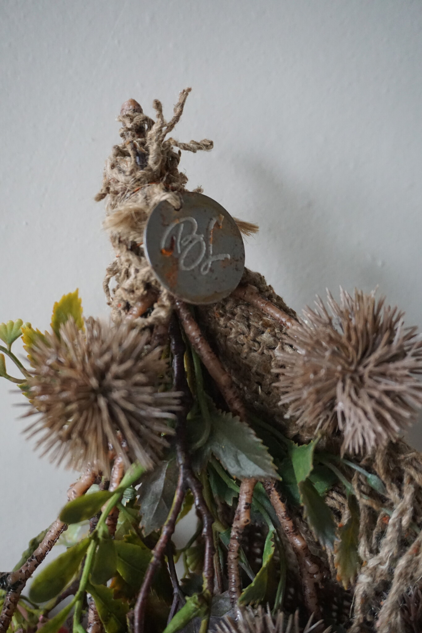 Rene Houtman Kunst Toef Met Distel En Shabby Doek | H36 x B20 cm