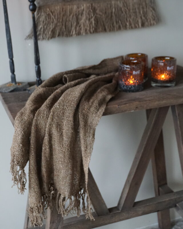 Rene Houtman Shabby Doek Leem | L155 x B55 cm