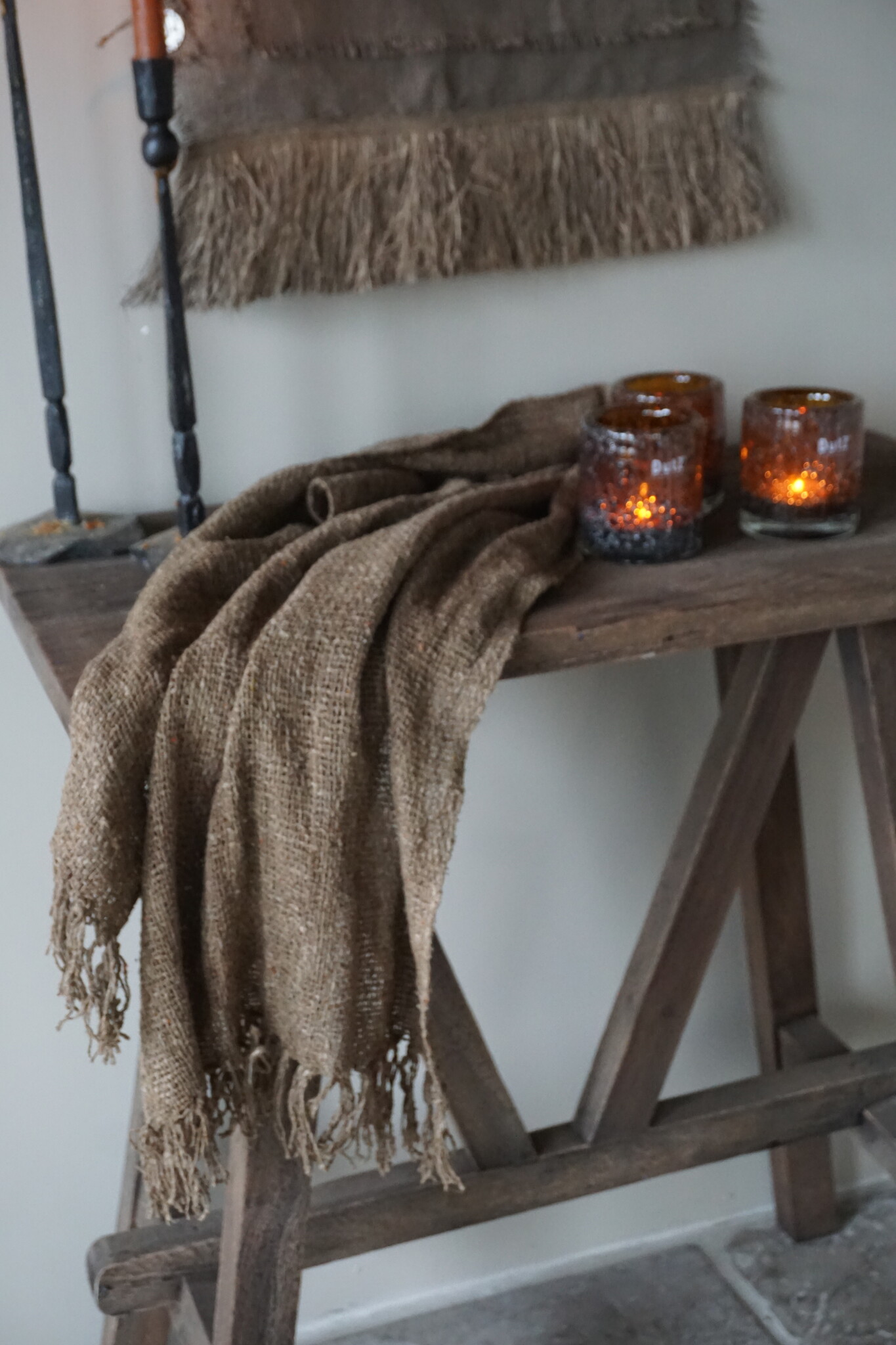 Rene Houtman Shabby Doek Leem | L155 x B55 cm