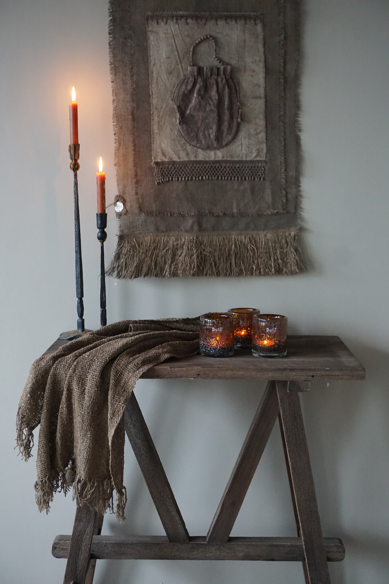 Rene Houtman Shabby Doek Leem | L155 x B55 cm