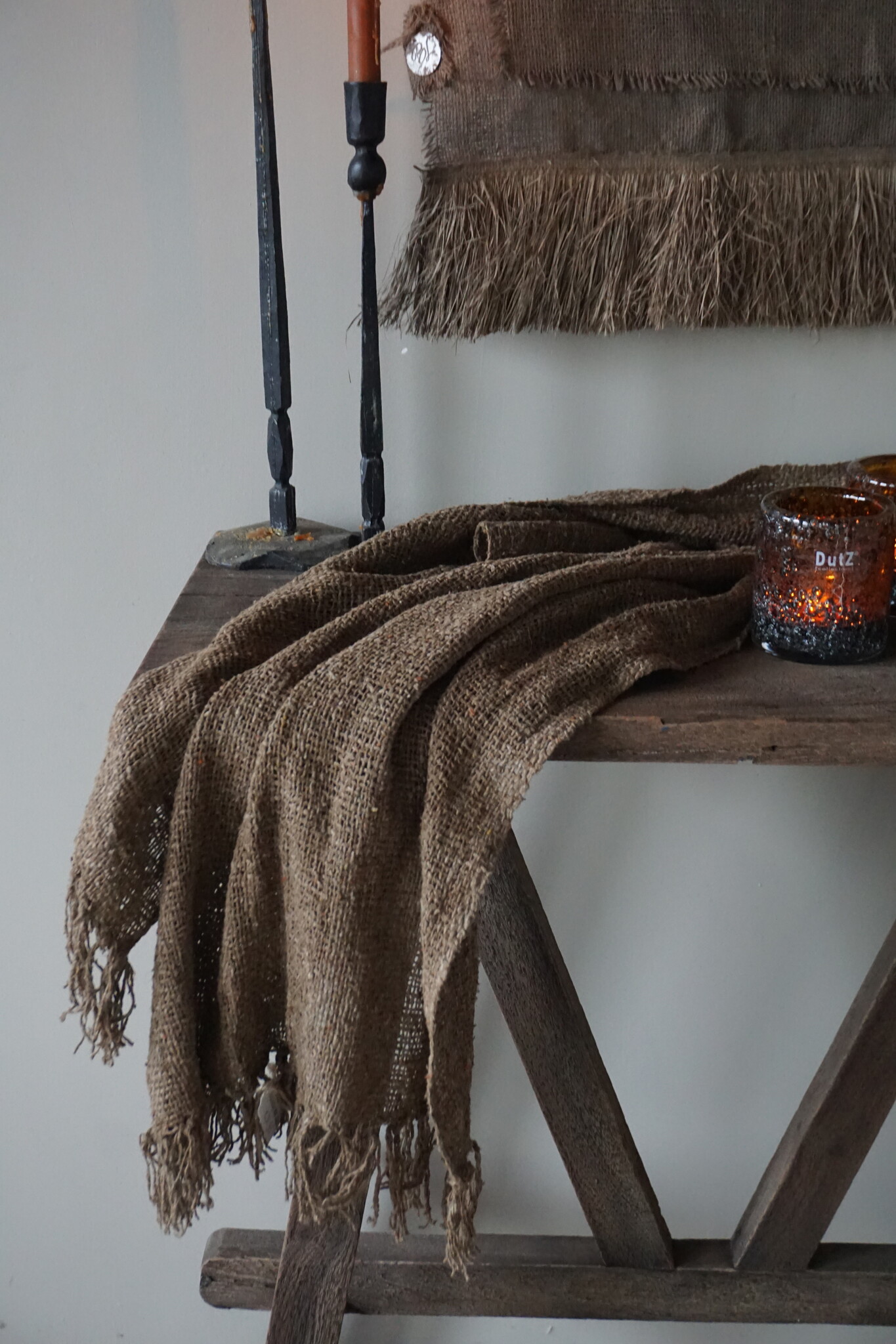 Rene Houtman Shabby Doek Leem | L155 x B55 cm