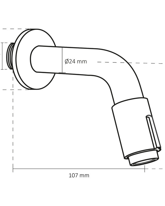 Differnz Muurkraan Inbouw - Koudwater Zwart 10,7 cm