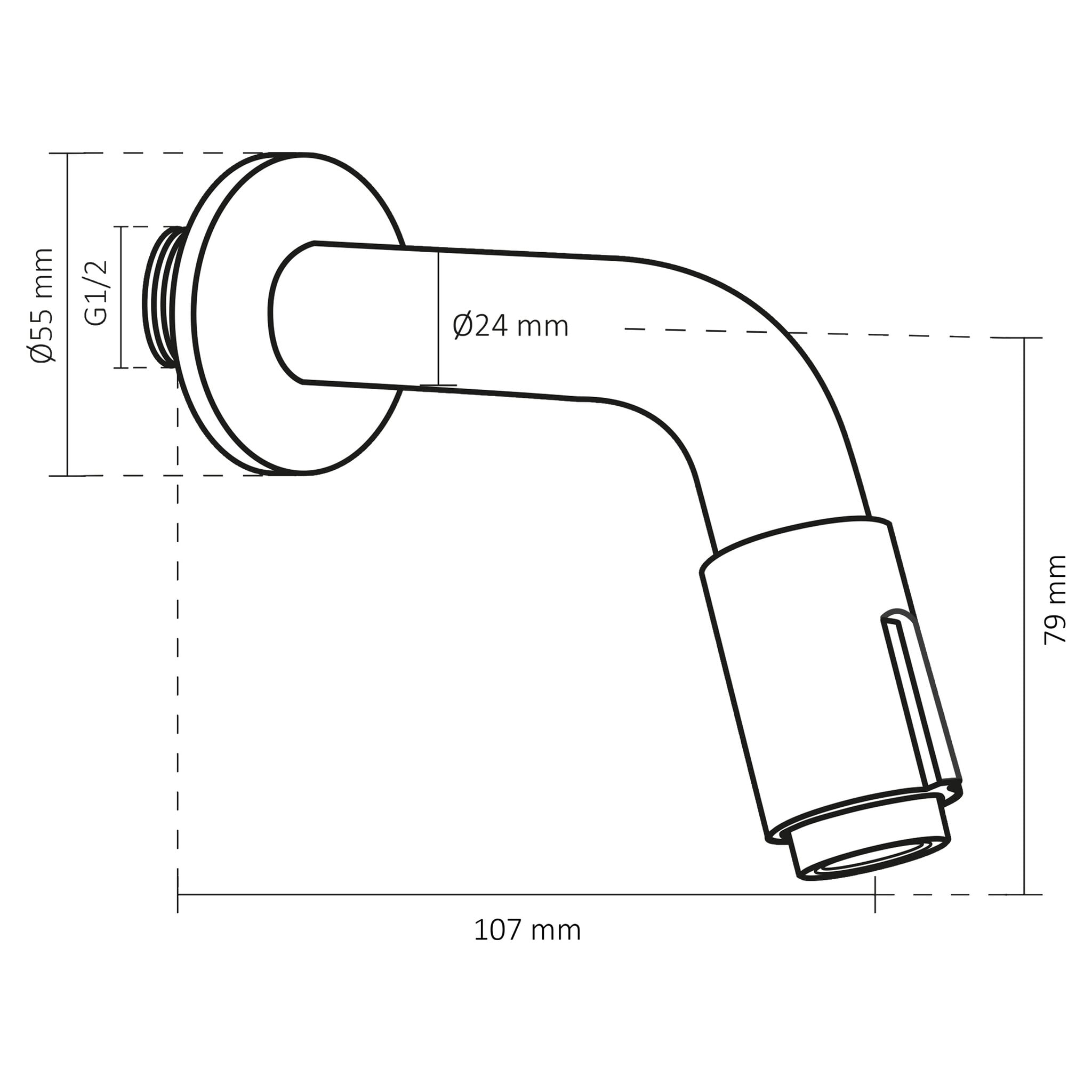 Differnz Muurkraan Inbouw - Koudwater Zwart 10,7 cm