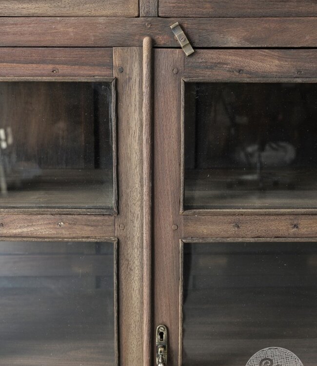 Be-Uniq Oud Glaskastje | Rustiek Verweerd | H130xB96xD48 cm