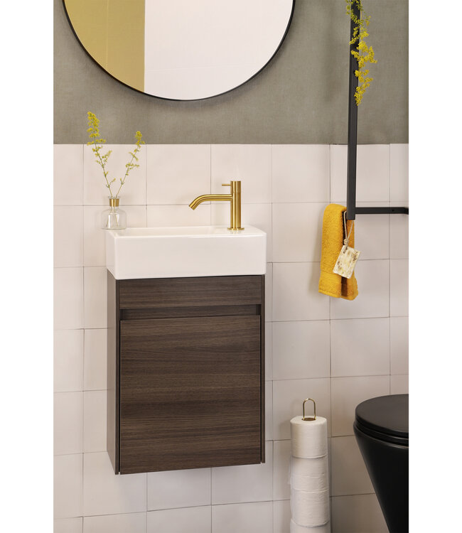 Differnz Fonteinkast Differenz Hura L Links/Rechts 40 cm Grijs Eiken