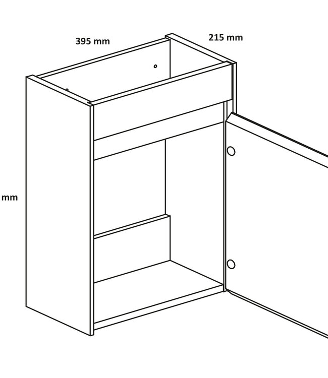 Differnz Fonteinkast Differenz Hura L Links/Rechts 40 cm Grijs Eiken