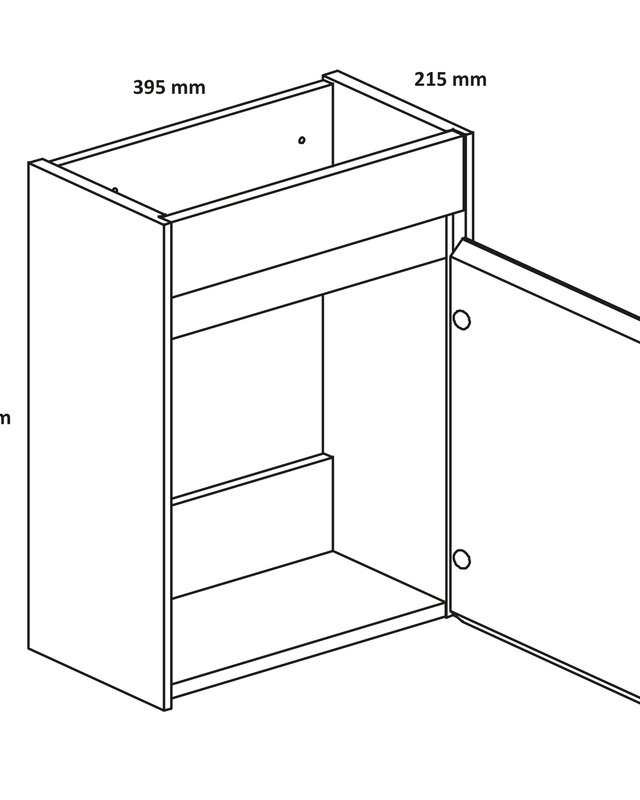 Differnz Fonteinkast Differenz Hura L Links/Rechts 40 cm Antraciet
