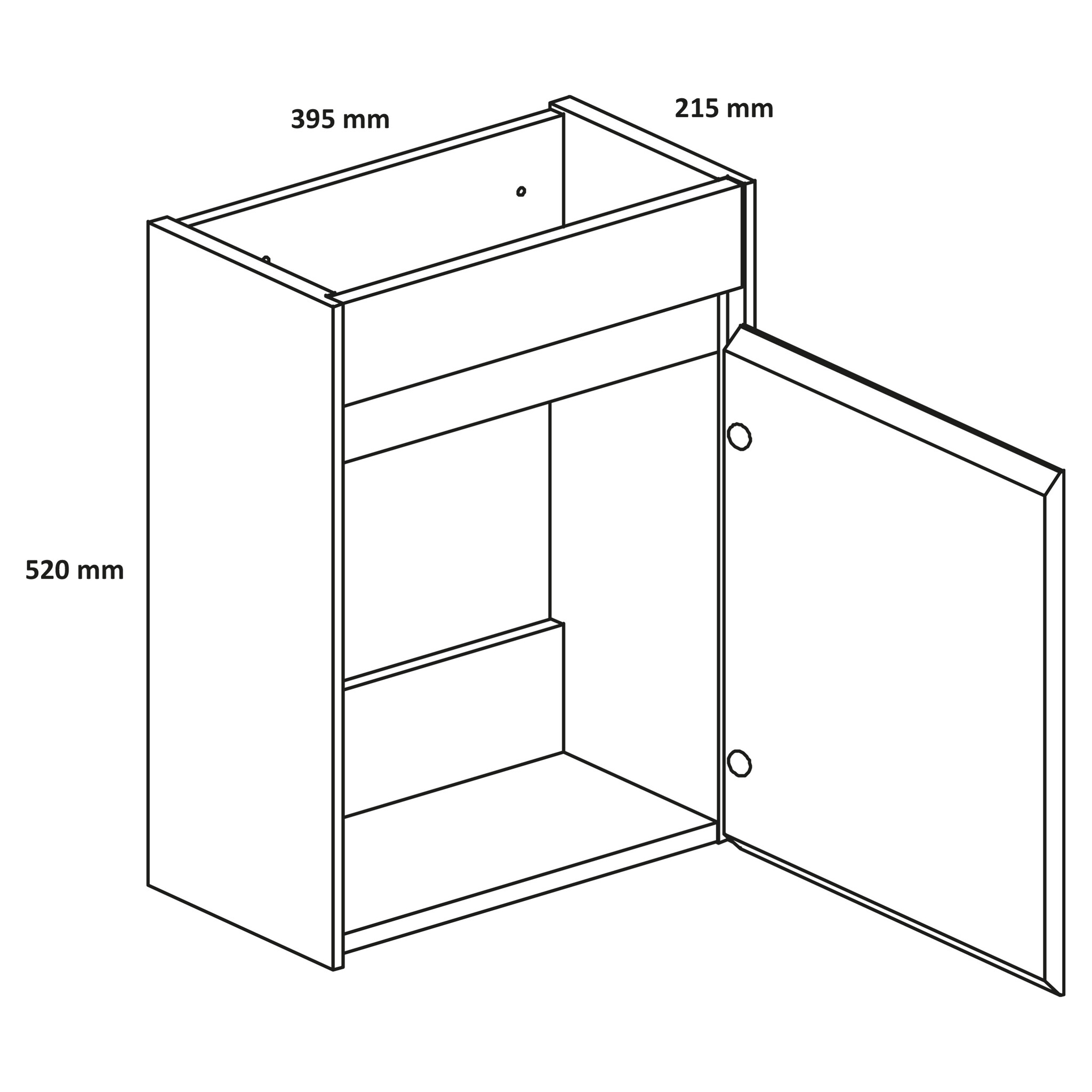 Differnz Fonteinkast Differenz Hura L Links/Rechts 40 cm Antraciet