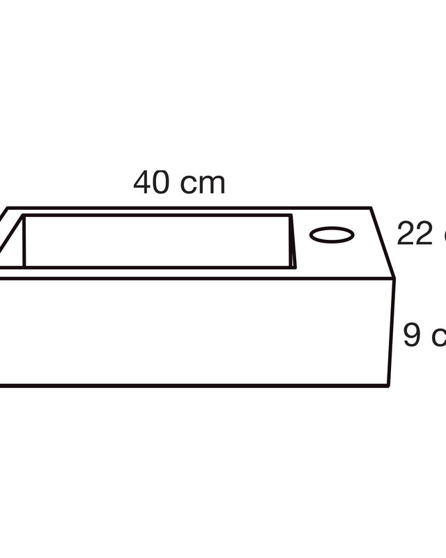 Differnz Hura L fontein - 40 x 22 x 9 cm - donkergrijs