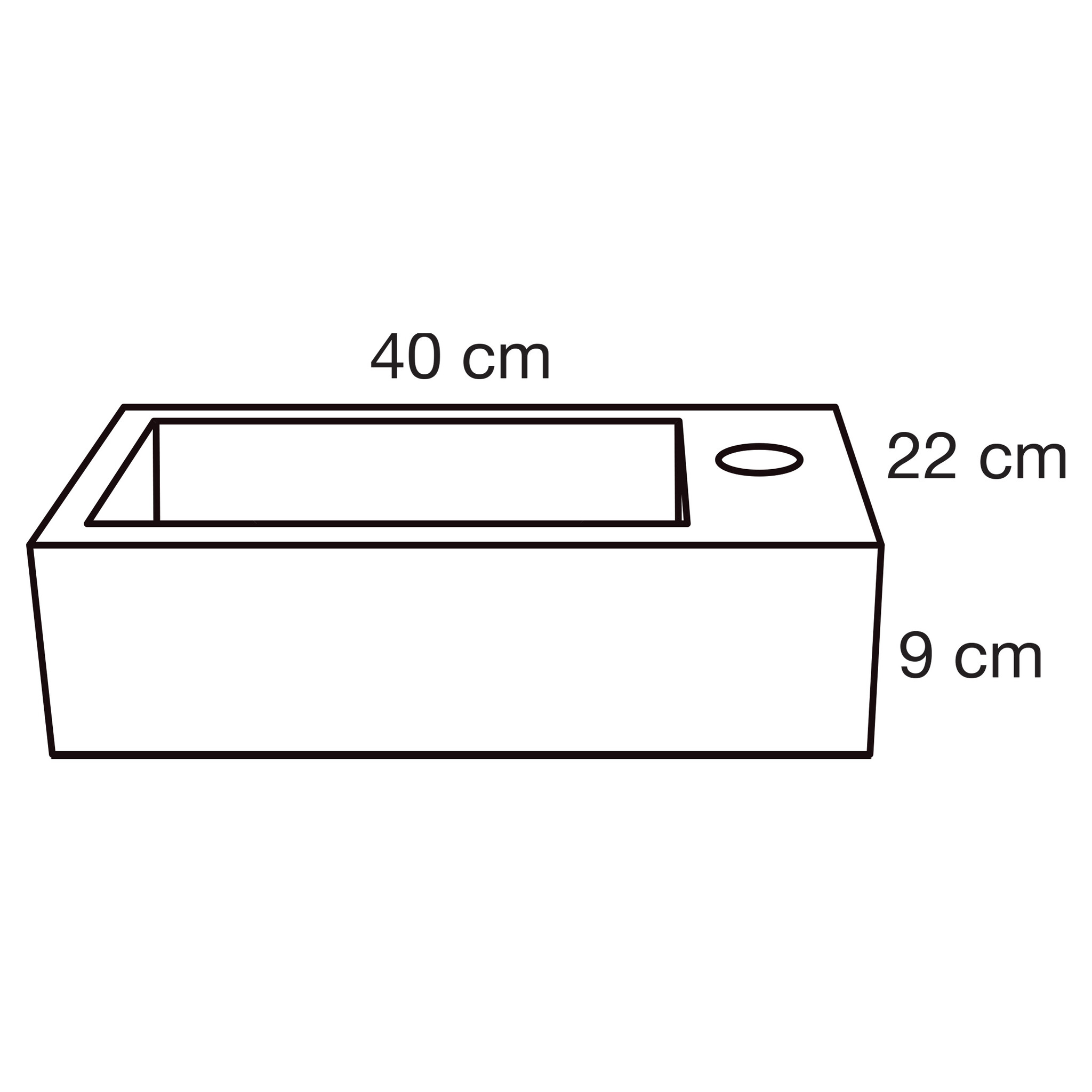 Differnz Hura L fontein - 40 x 22 x 9 cm - donkergrijs