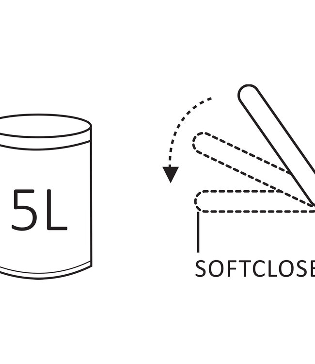 Differnz Pedaalemmer Prullenbak 5 liter - 27.5 x 20 cm - chroom