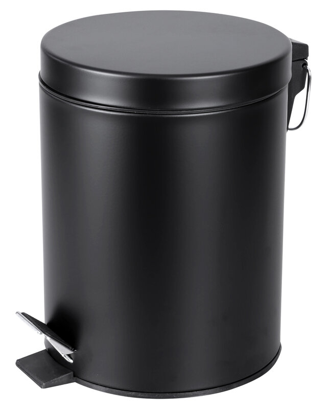 Differnz Pedaalemmer Prullenbak 5 liter - 27.5 x 20 cm - mat zwart
