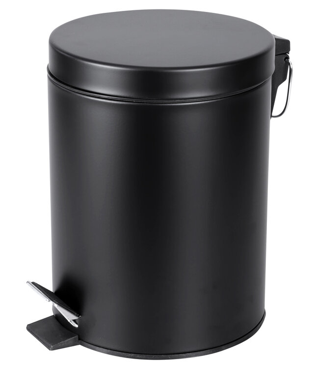 Differnz Pedaalemmer Prullenbak 5 liter - 27.5 x 20 cm - mat zwart