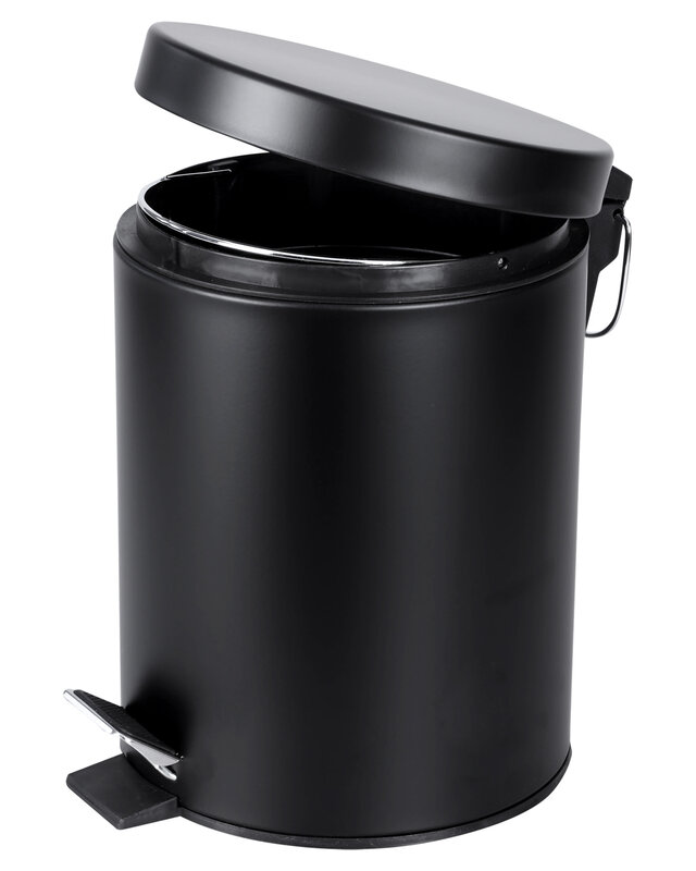 Differnz Pedaalemmer Prullenbak 5 liter - 27.5 x 20 cm - mat zwart