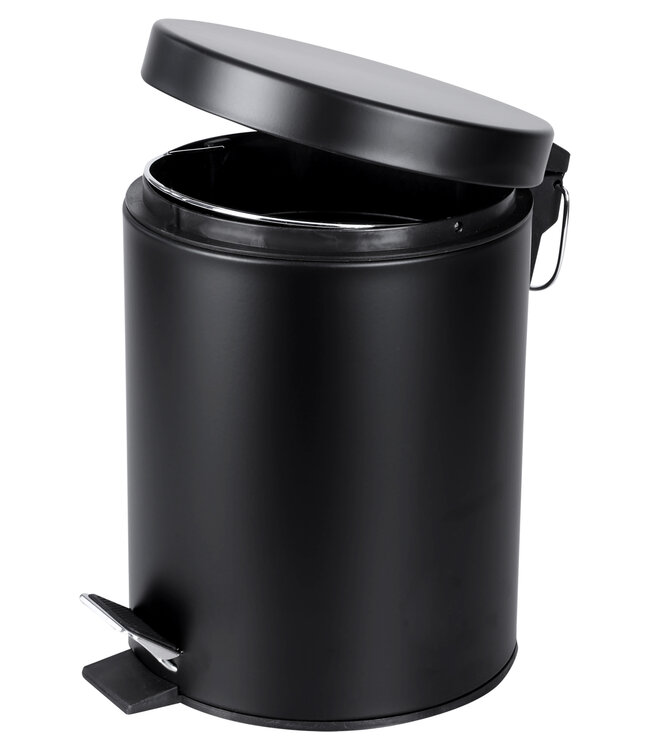Differnz Pedaalemmer Prullenbak 5 liter - 27.5 x 20 cm - mat zwart
