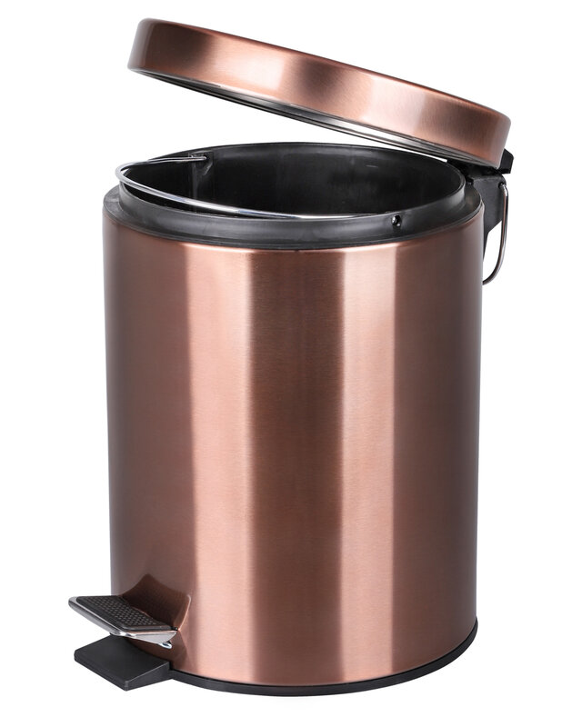 Differnz Pedaalemmer Prullenbak 5 liter - 27.5 x 20 cm - rood koper