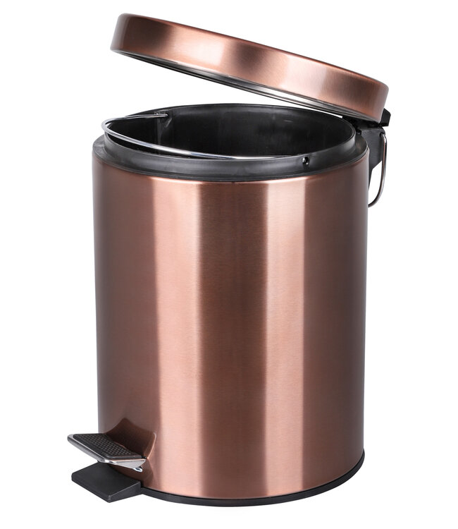 Differnz Pedaalemmer Prullenbak 5 liter - 27.5 x 20 cm - rood koper