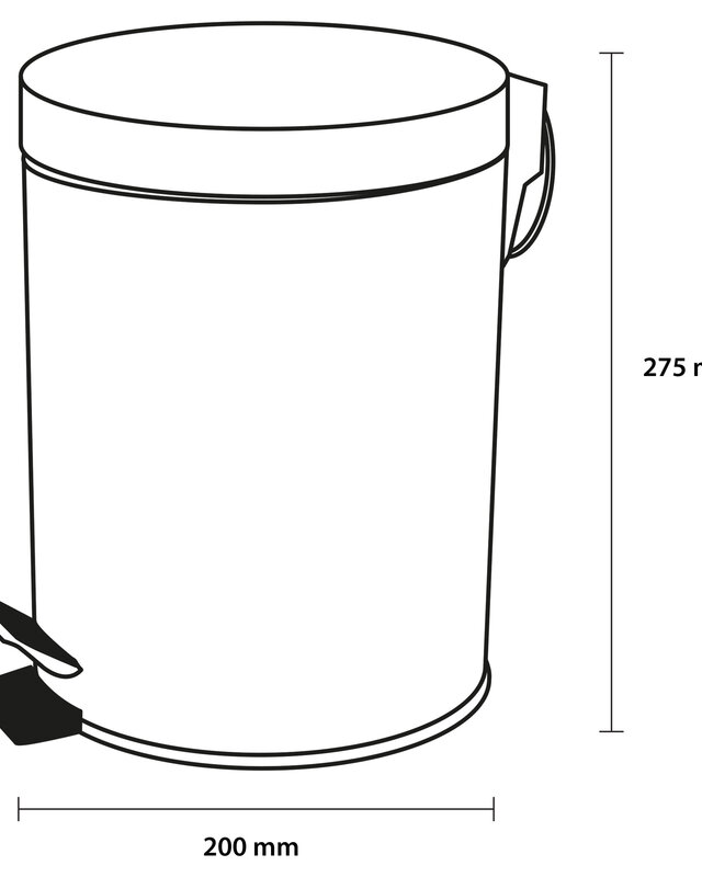 Differnz Pedaalemmer Prullenbak 5 liter - 27.5 x 20 cm - Mat Goud
