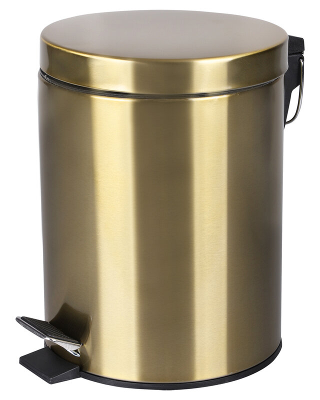 Differnz Pedaalemmer Prullenbak 5 liter - 27.5 x 20 cm - Mat Goud