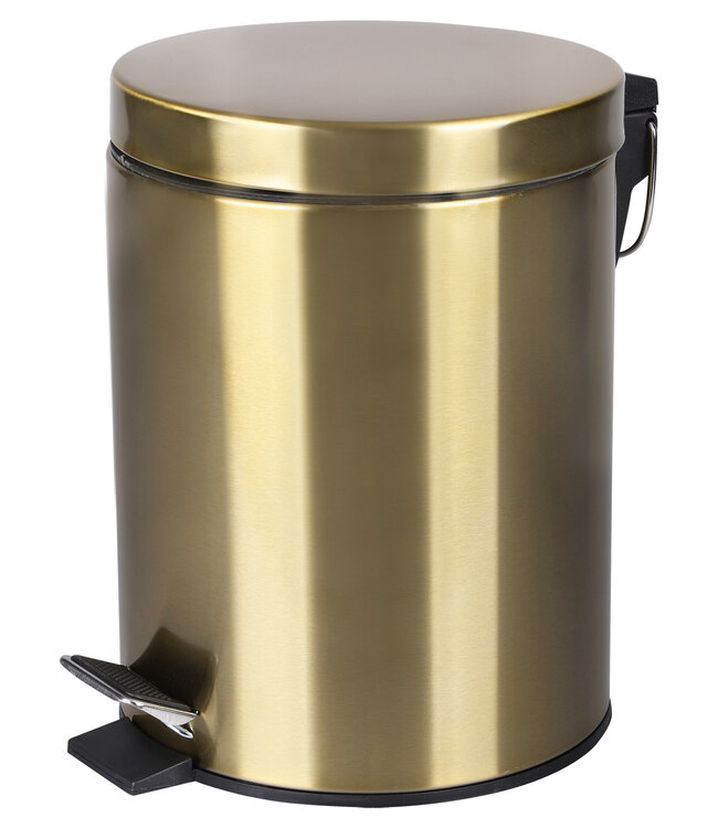 Differnz Pedaalemmer Prullenbak 5 liter - 27.5 x 20 cm - Mat Goud