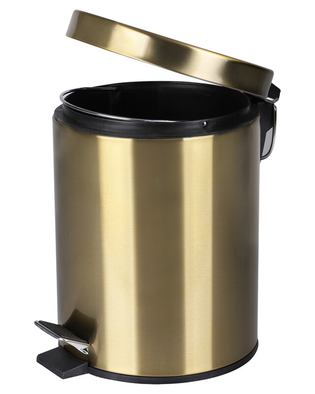 Differnz Pedaalemmer Prullenbak 5 liter - 27.5 x 20 cm - Mat Goud