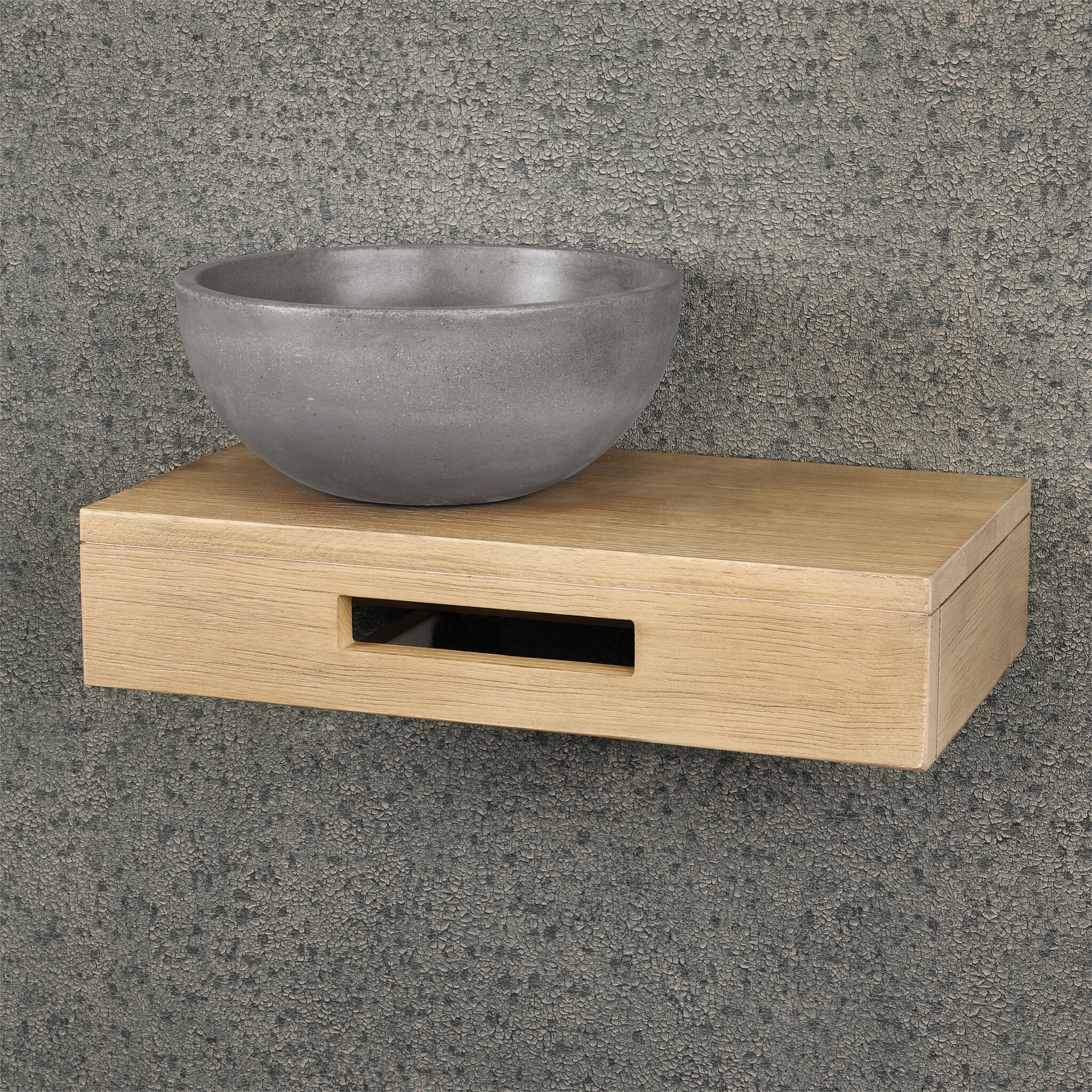 Differnz Hura L wastafelplank FSC - 47 x 26 x 10 cm - eiken