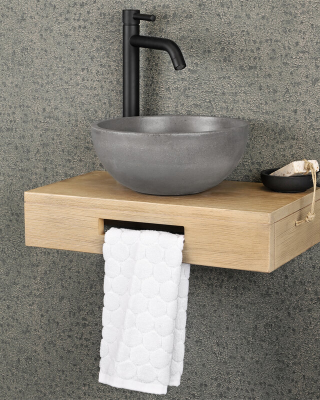 Differnz Hura L wastafelplank FSC - 47 x 26 x 10 cm - eiken
