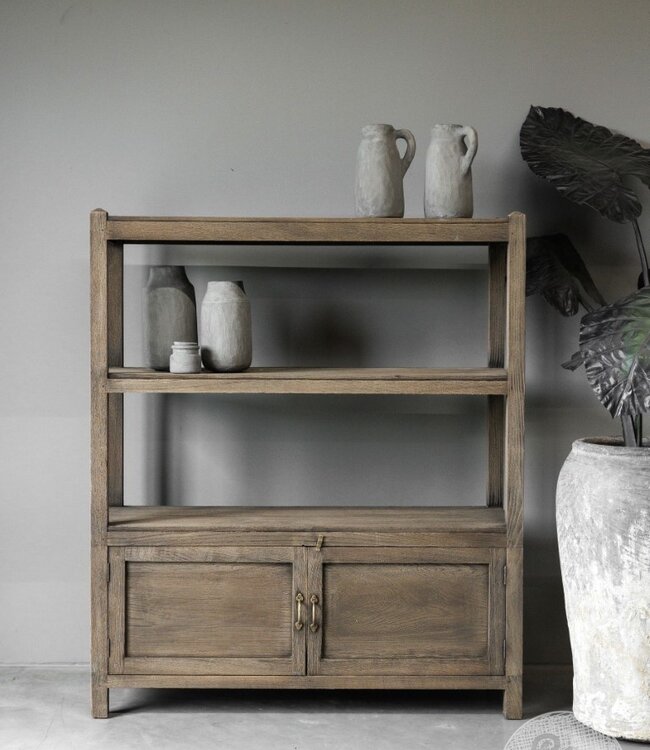 Be-Uniq Oud Rek Met Deuren | Rustiek Verweerd | H145xB122xD40 cm