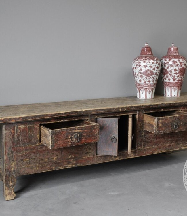 Be-Uniq Origineel Oud Laag Dressoir | China | H49xB182xD40 cm