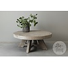 Ronde Salontafel | Oud Elmhout | H38xB90xD90 cm