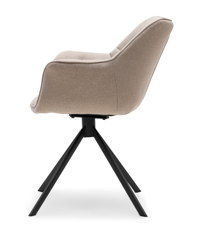 Rivièra Maison Draaibare Eetkamerstoel Carnaby - Licht Vlas