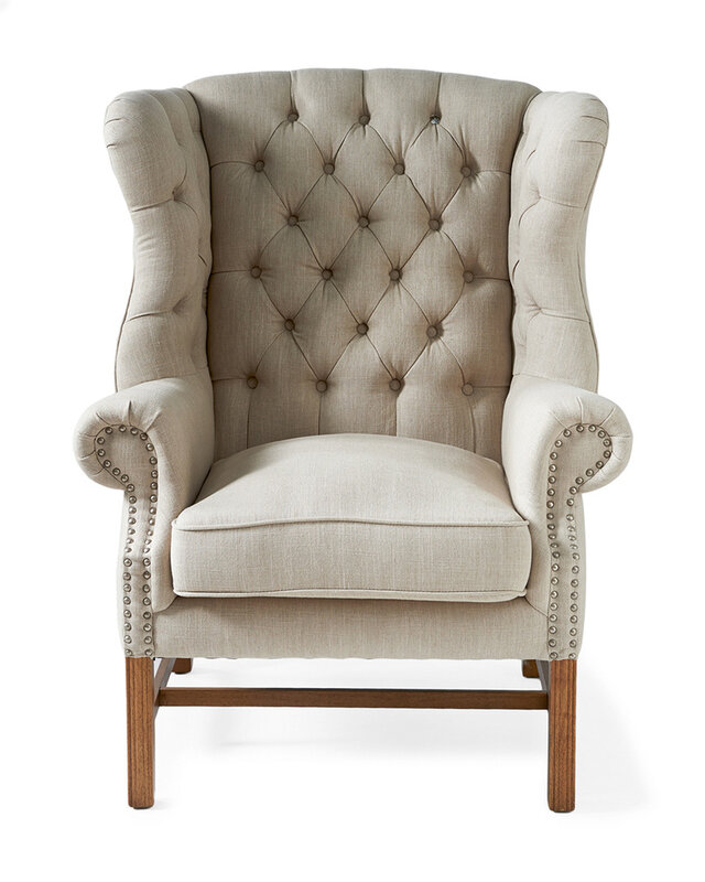 Rivièra Maison Fauteuil Franklin Park Vleugelstoel Linnen Vlas