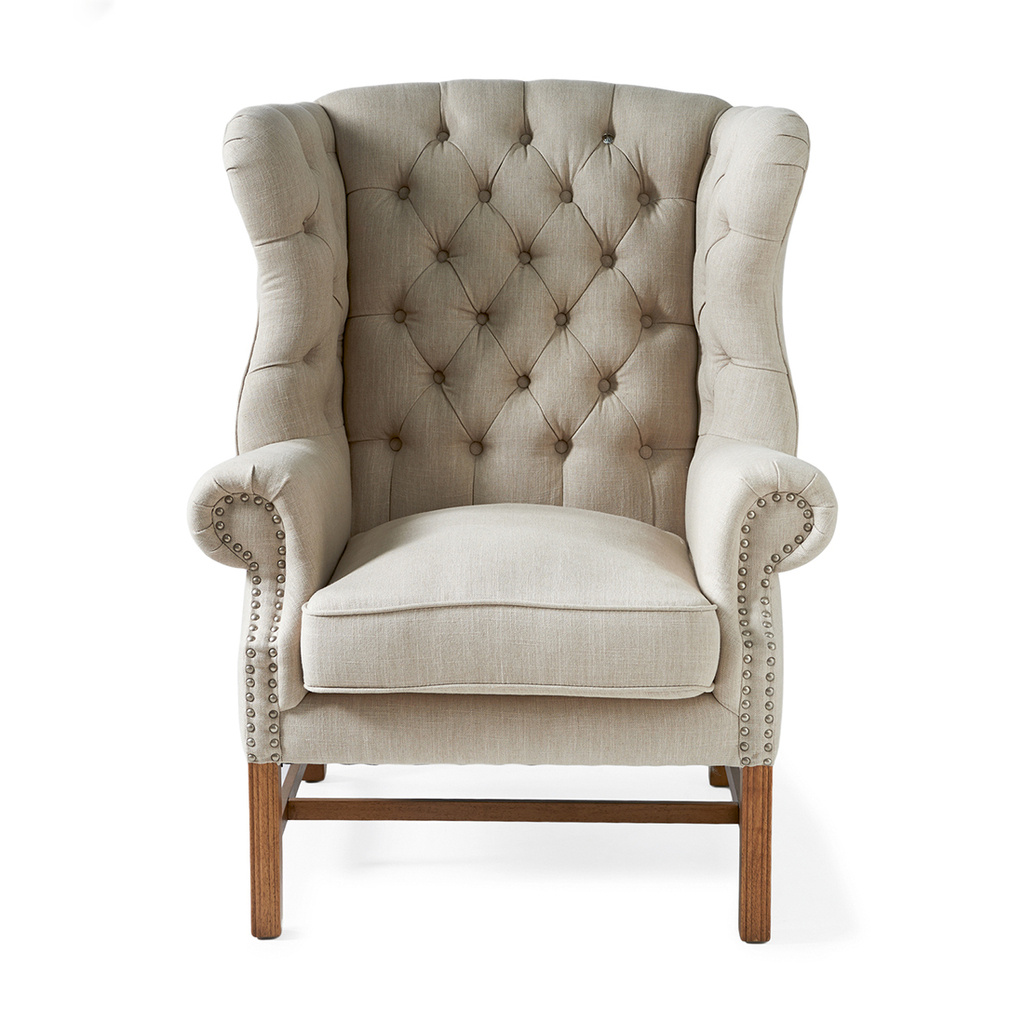 Rivièra Maison Fauteuil Franklin Park Vleugelstoel Linnen Vlas