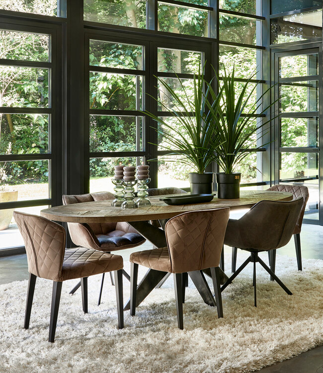 Rivièra Maison Draaibare Eetkamerstoel Carnaby Pellini - Coffee