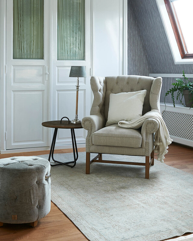 Rivièra Maison Fauteuil Franklin Park Vleugelstoel Linnen Vlas