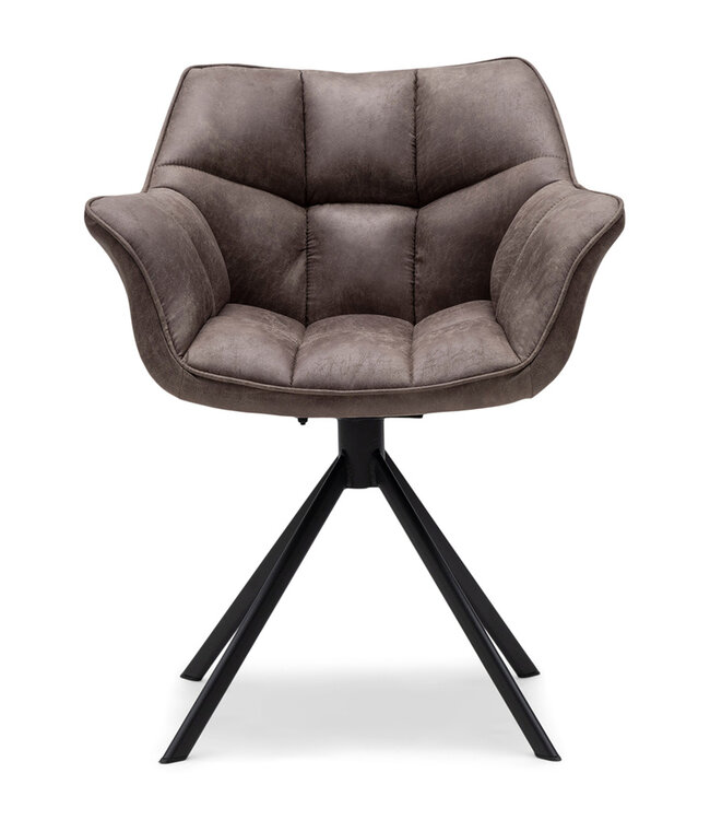 Rivièra Maison Draaibare Eetkamerstoel Carnaby Pellini - Coffee