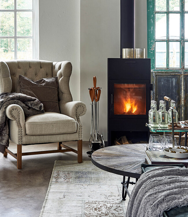 Rivièra Maison Fauteuil Franklin Park Vleugelstoel Linnen Vlas