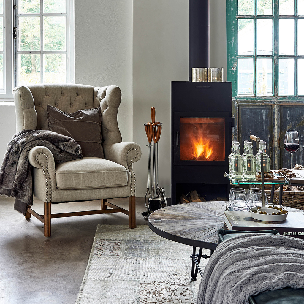 Rivièra Maison Fauteuil Franklin Park Vleugelstoel Linnen Vlas