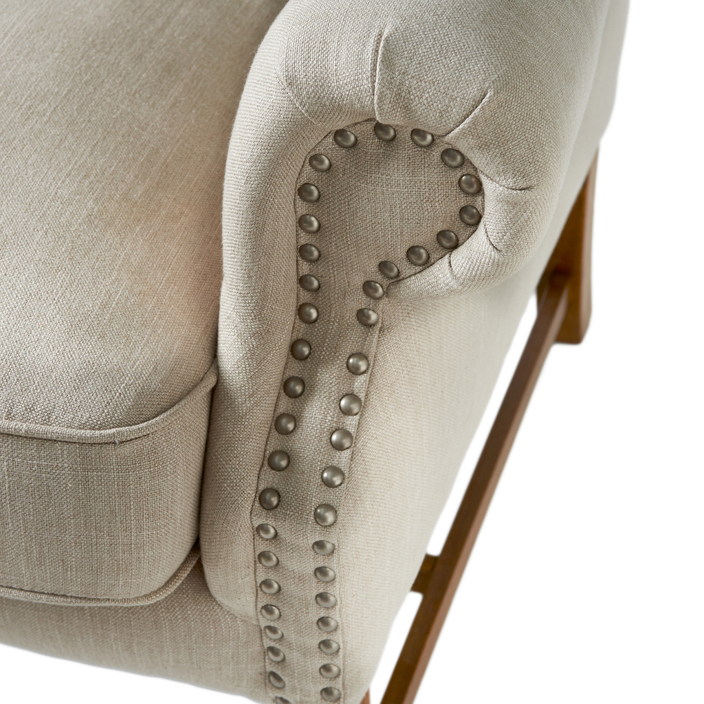 Rivièra Maison Fauteuil Franklin Park Vleugelstoel Linnen Vlas