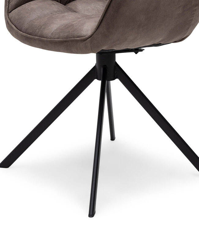 Rivièra Maison Draaibare Eetkamerstoel Carnaby Pellini - Coffee