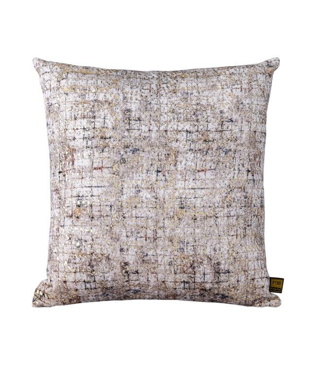 PTMD Curt Kussen | Fluweel | Crème Met Print | 50x50 cm