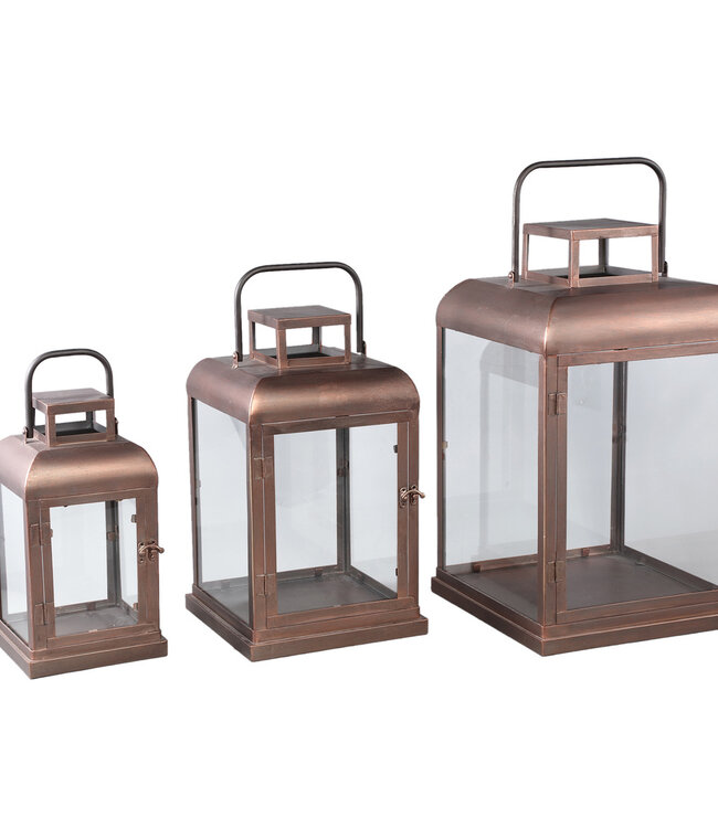 PTMD Vitoria Lantaarn L | Koper | H50 x B30 x D30 cm