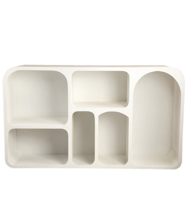 PTMD Emmelie White MDF ruwe organische vorm kast laag