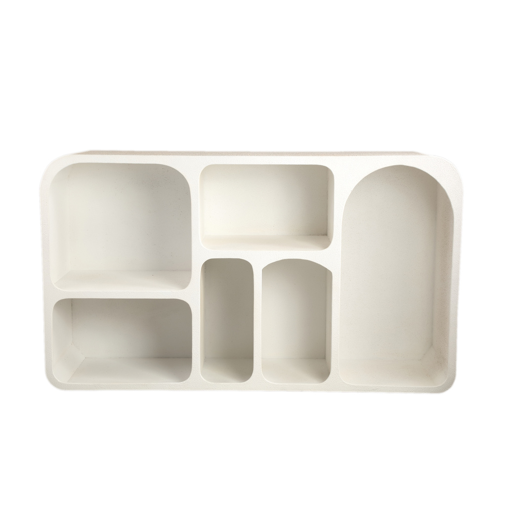 PTMD Emmelie White MDF ruwe organische vorm kast laag