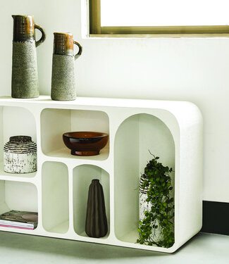 PTMD Emmelie White MDF ruwe organische vorm kast laag