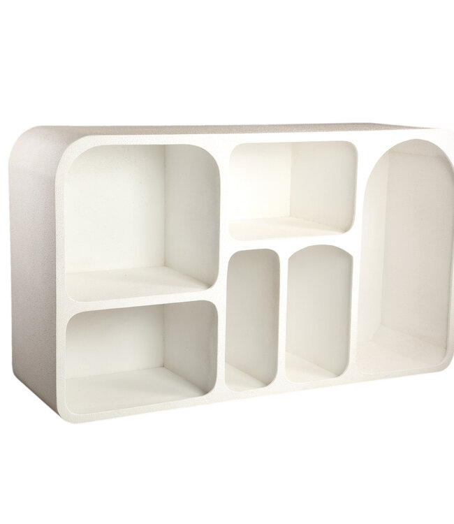 PTMD Emmelie White MDF ruwe organische vorm kast laag