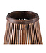 PTMD Lysia Brown ronde bamboe lantaarn met glas L