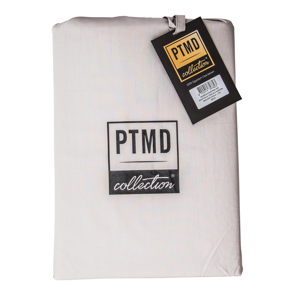 PTMD Dekbedovertrek katoen taupe 200x220