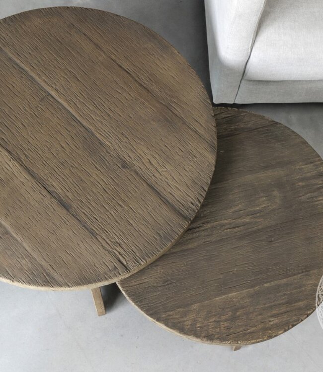 Be-Uniq Salontafel Rond S | Rustic Collection | H37xB60xD60 cm